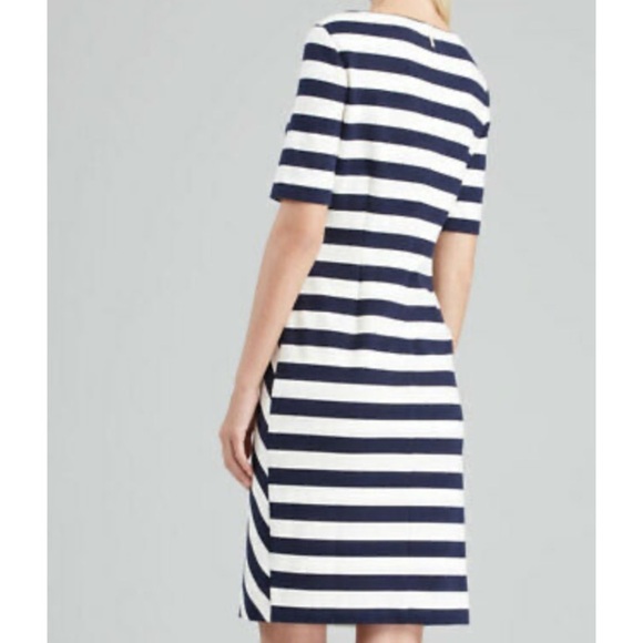 Tory Burch Augusta Fitted Striped Dress Nautical Size Small - Picture 2 of 14